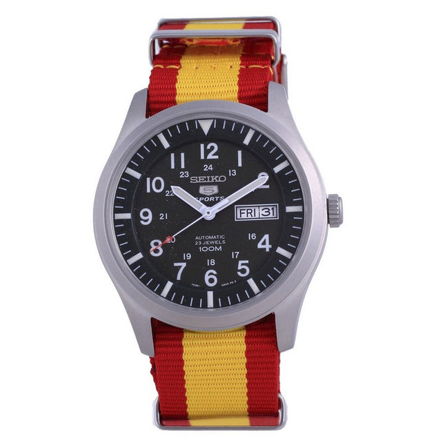 Seiko 5 Sports Military Automatic Polyester SNZG09K1-var-NATO29 100M Mens Watch