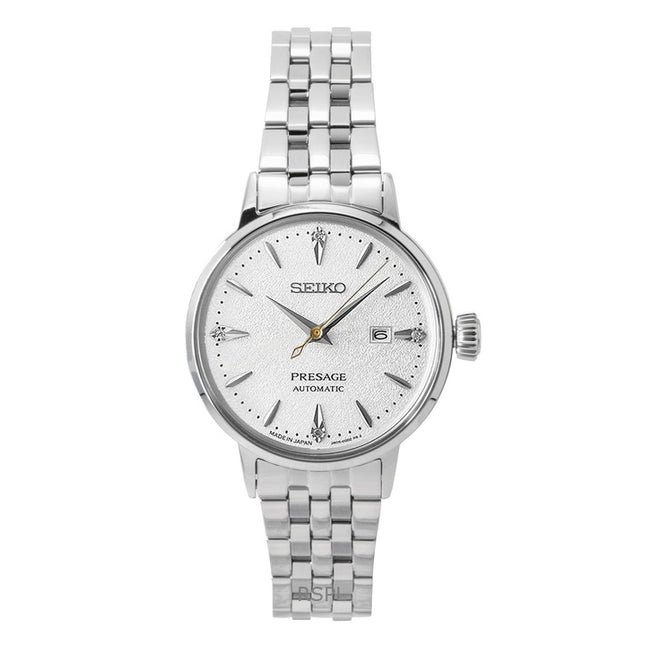 Seiko Presage Cocktail Diamond Accents Stainless Steel Silver Dial Automatic SRE017J1 Women's Watch