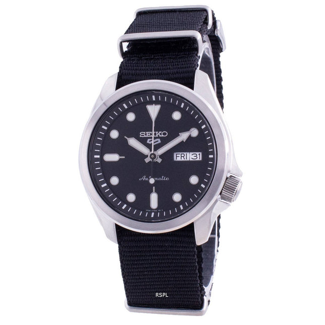 Refurbished Seiko 5 Sports Black Dial Nylon Strap Automatic SRPE67 SRPE67K1 SRPE67K 100M Men's Watch