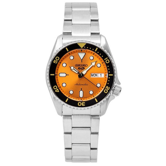 Seiko 5 Sports SKX Style Midi Orange Dial Automatic SRPK35K1 100M Men's Watch