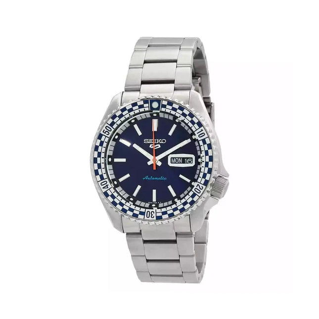 Seiko 5 Sports SKX Series Checker Flag Special Edition Petrol Blue Dial Automatic SRPK65K1 100M Men's Watch