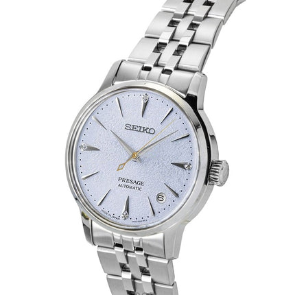 Seiko Presage Cocktail Diamond Accents Stainless Steel Light Blue Dial Automatic SRPL61J1 Women's Watch