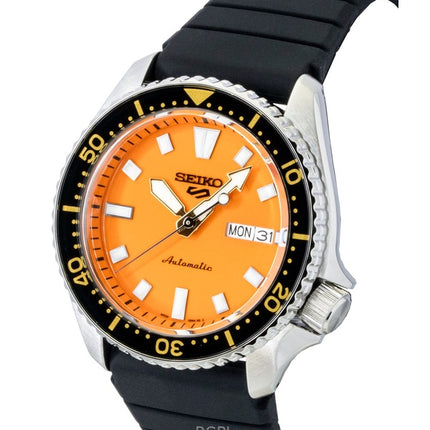 Seiko 5 Sports SKX Redux Silicone Strap Orange Dial Automatic SRPL89K1 100M Men's Watch
