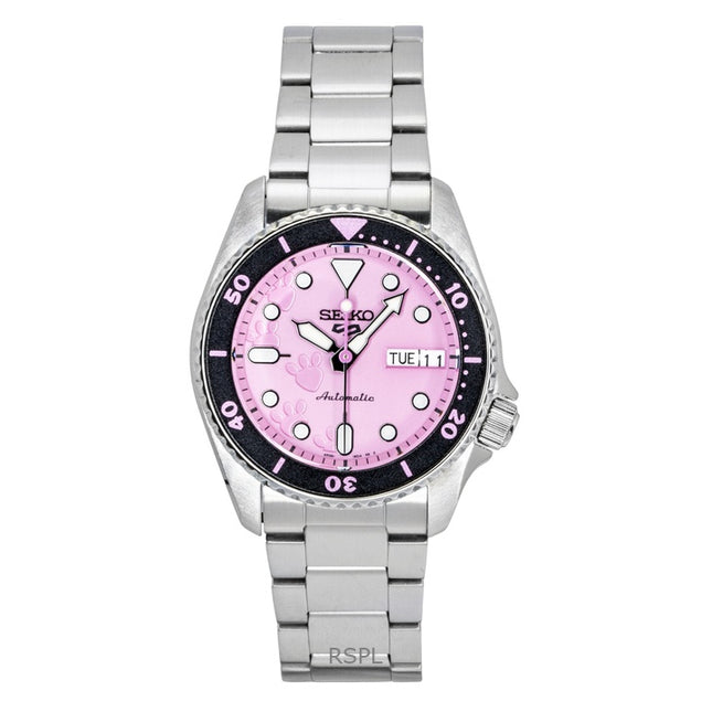 Seiko 5 Sports SKX Pink Panther Limited Edition Stainless Steel Pink Dial Automatic SRPM07K1 100M Unisex Watch