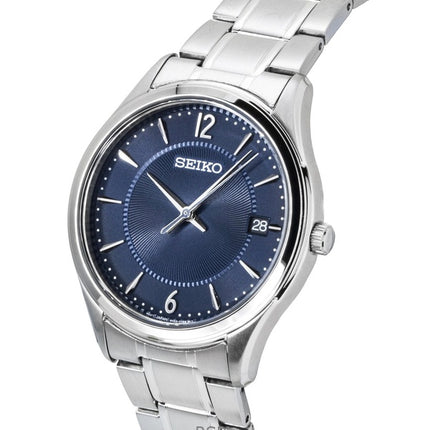 Seiko Classic Stainless Steel Blue Dial Quartz SUR419P1 100M Men's Watch