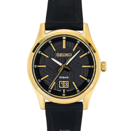 Seiko Conceptual Silicone Strap Black Dial Quartz SUR560P1 100M Men's Watch