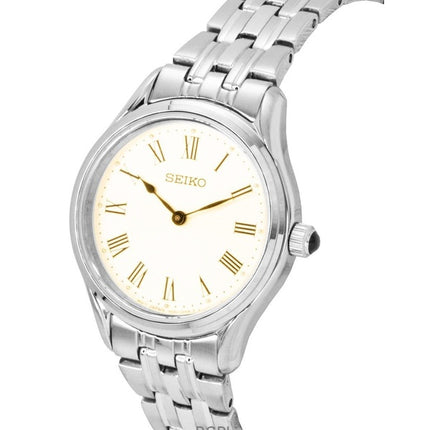 Seiko Stainless Steel Cream Dial Quartz SWR069P1 Women's Watch