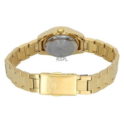 Seiko 5 Gold Tone Stainless Steel White Dial Automatic SYMK30K1 100M Women's Watch