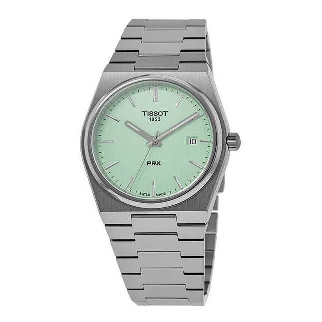Tissot T-Classic PRX Stainless Steel Light Green Dial Quartz T137.410.11.091.01 100M Unisex Watch