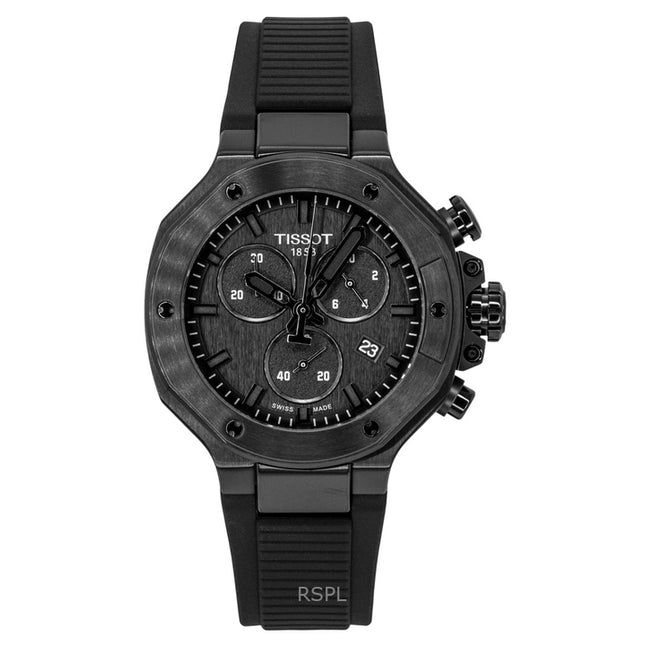Tissot T-Race Chronograph Silicone Strap Black Dial Quartz T141.817.37.051.00 100M Men's Watch