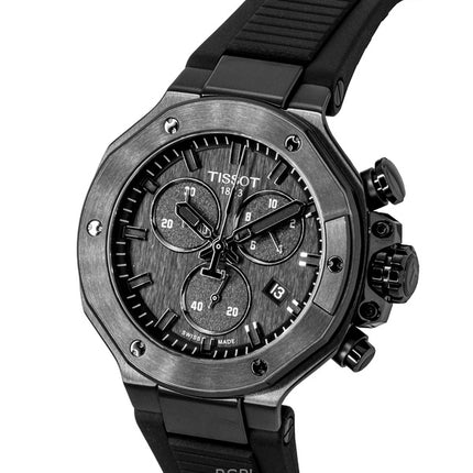 Tissot T-Race Chronograph Silicone Strap Black Dial Quartz T141.817.37.051.00 100M Men's Watch