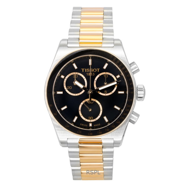 Tissot PR516 Chronograph Two Tone Stainless Steel Black Dial Quartz T149.417.22.051.01 100M Men's Watch
