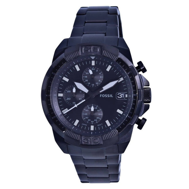 Refurbished Fossil Bronson Chronograph Stainless Steel Black Dial Quartz FS5853 Men's Watch