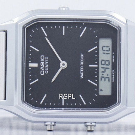 Refurbished Casio Vintage Analog Digital Stainless Steel Black Dial Quartz AQ-230A-1DHDF Unisex Watch