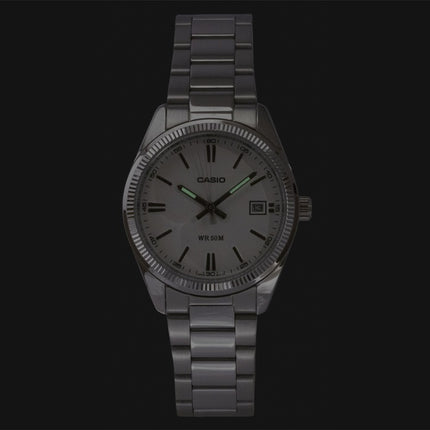 Casio Analog Stainless Steel White Dial Quartz UTP-1302PD-7AV Unisex Watch
