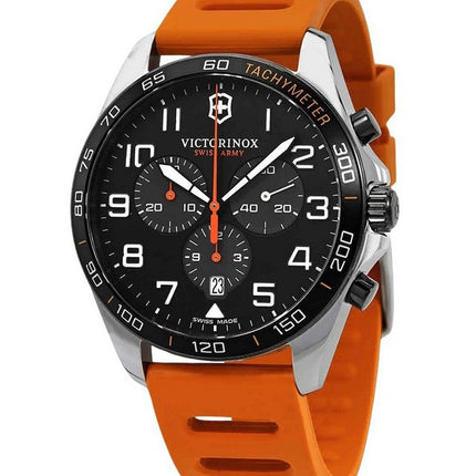 Victorinox Swiss Army Fieldforce Sport Chronograph Rubber Strap Black Dial Quartz 241893 100M Men's Watch