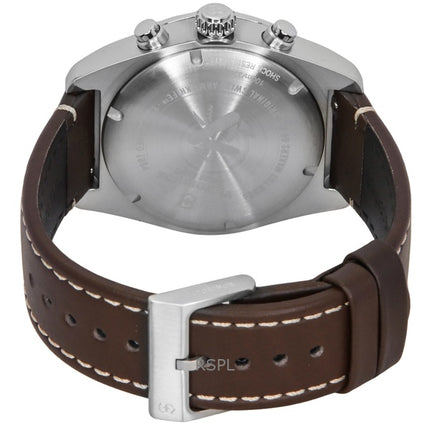 Victorinox Swiss Army Chronograph Leather Strap Black Dial Quartz 242046 100M Men's Watch