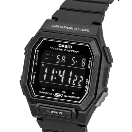 Casio Digital Resin Strap Black Dial Quartz W-738H-1BV 100M Men's Watch