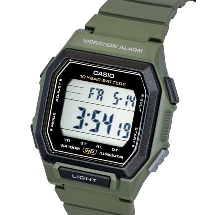 Casio Digital Resin Strap Black Dial Quartz W-738H-3AV 100M Men's Watch
