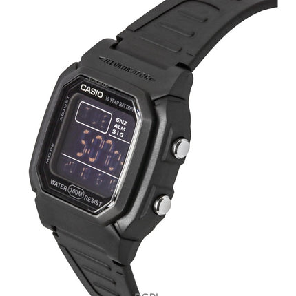 Casio Digital Black Dual Time Resin Strap Quartz W-800H-1BV 100M Men's Watch