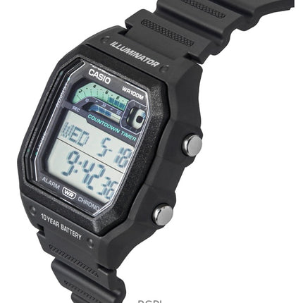 Casio Standard Digital Resin Strap Gray Quartz WS-1600H-8AV 100M Men's Watch