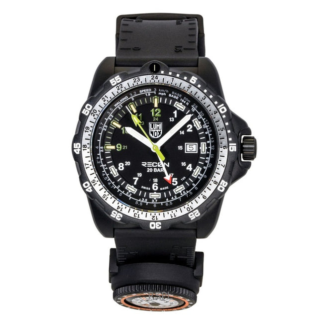 Luminox Recon Nav Spec GMT Rubber Strap Black Dial Quartz Diver's XL.8837.SET 200M Men's Watch