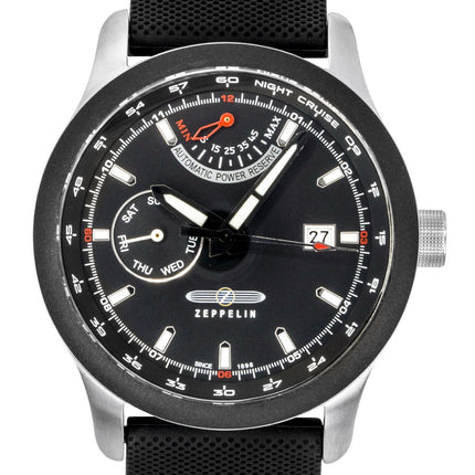 Zeppelin Night Cruise Rubber Strap Black Dial Automatic 72622 100M Men's Watch