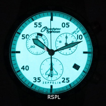 Zeppelin Eurofighter Typhoon Chronograph Beige Luminous Dial Quartz 7298M-5 7298M5 100M Men's Watch