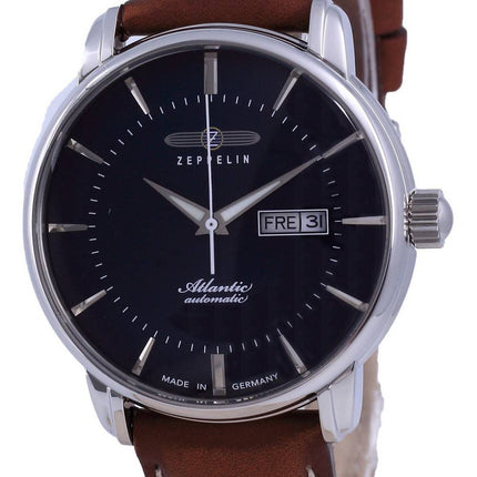 Refurbished Zeppelin Atlantic Blue Dial Leather Automatic 8466-3 84663 Men's Watch