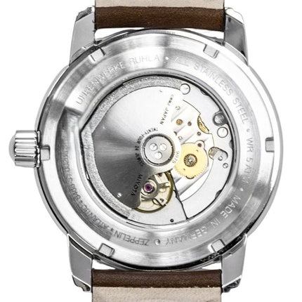 Zeppelin Atlantic GMT Leather Strap Beige Dial Automatic 84685 Men's Watch