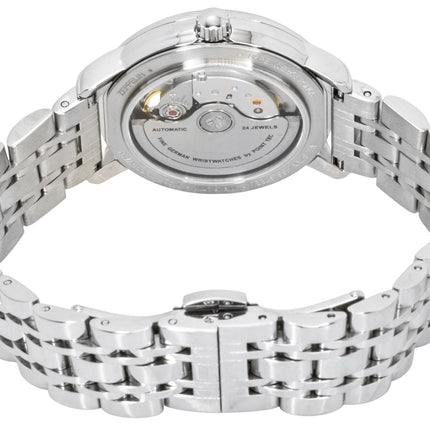 Zeppelin Friedrichshafen Stainless Steel Open Heart Turquoise Dial Automatic 8569M4 Women's Watch