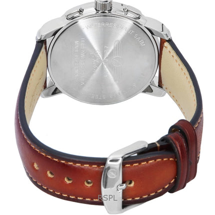 Zeppelin 100 Jahre Chronograph Leather Strap White Dial Quartz 86761 Men's Watch