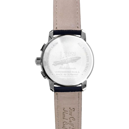 Zeppelin Mediterranee Chronograph Leather Strap Blue Dial Quartz 96703 Men's Watch