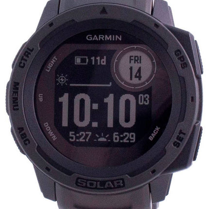 Garmin Instinct Solar Graphite Outdoor Fitness GPS Black Band 010-02293-00 Multisport Watch