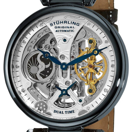 Stuhrling Original Emperor's Grand DT Automatic Dual Time 127A2.33X52 Mens Watch