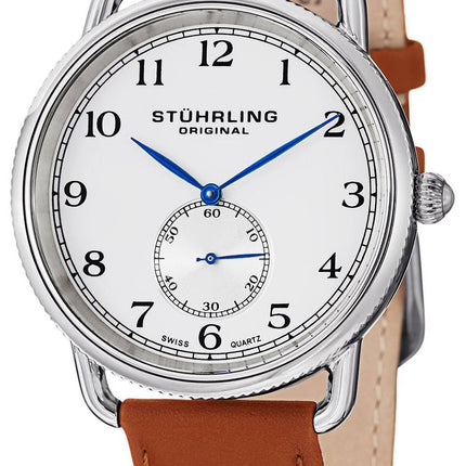 Stuhrling Original Decor Swiss Quartz Brown Leather 207.01 Mens Watch