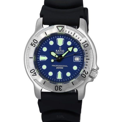 Ratio FreeDiver Professional Sapphire Blue Dial Quartz 22AD202-BLU 200M Men's Watch
