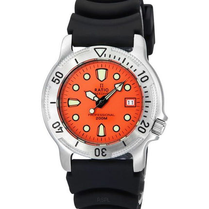 Ratio FreeDiver Professional Sapphire Orange Dial Quartz 22AD202-ORG 200M Men's Watch