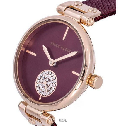 Anne Klein Crystal Accents Burgundy Dial Quartz 3000RGBY Women's Watch