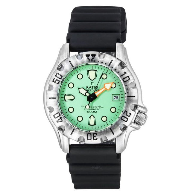 Ratio FreeDiver Professional 500M Sapphire Mint Green Dial Automatic 32BJ202A-MGRN Mens Watch