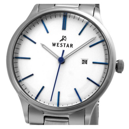 Westar Profile Stainless Steel White Dial Quartz 40182STN407 Womens Watch