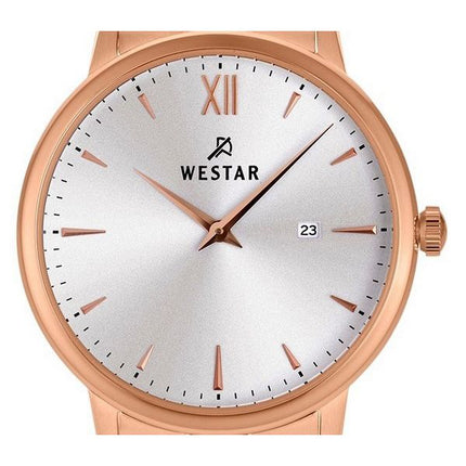 Westar Profile Rose Gold Tone Stainless Steel Silver Dial Quartz 40215PPN607 Womens Watch