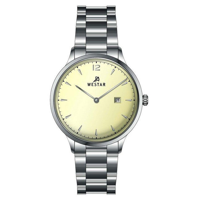 Westar Profile Two Tone Stainless Steel Light Champagne Dial Quartz 40218STN102 Womens Watch