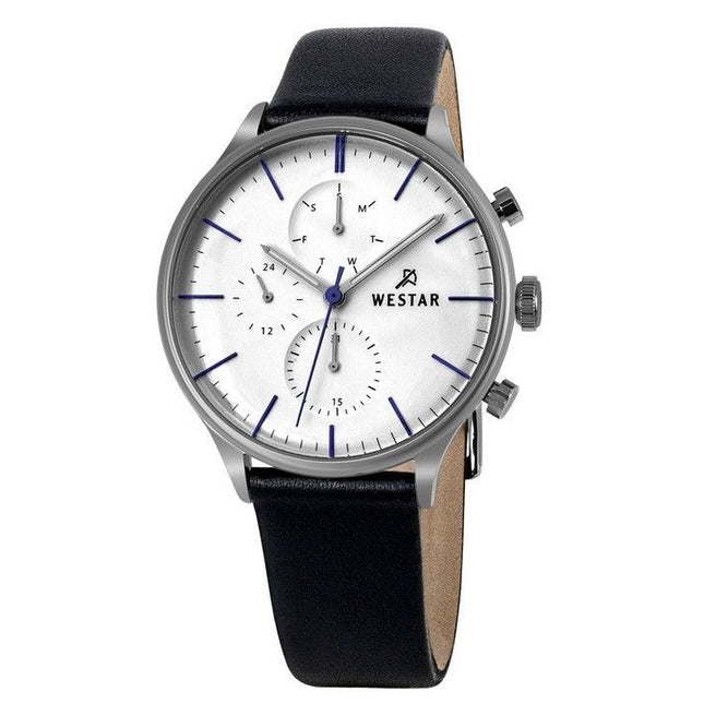 Westar Profile Leather Strap Silver Dial Quartz 50192STN407 Mens Watch