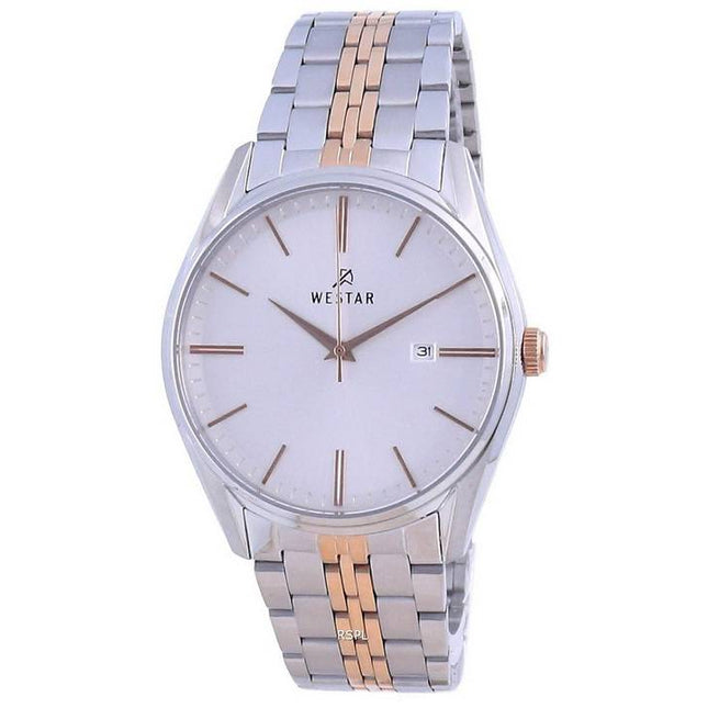 Westar Silver Dial Two Tone Stainless Steel Quartz 50210 SPN 607 Men's Watch