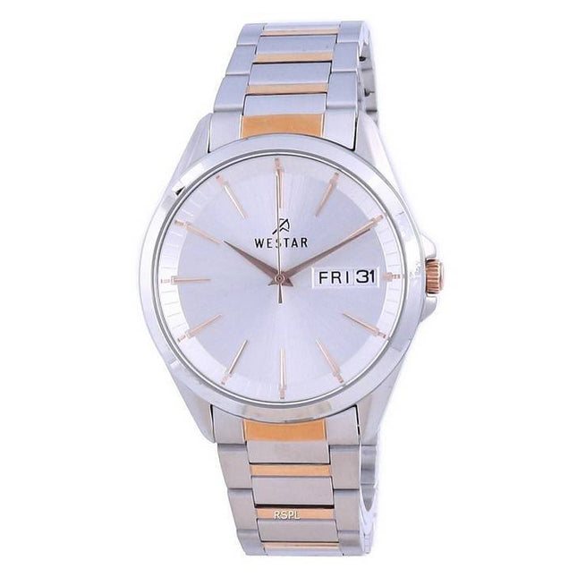 Westar Silver Dial Two Tone Stainless Steel Quartz 50212 SPN 607 Men's Watch