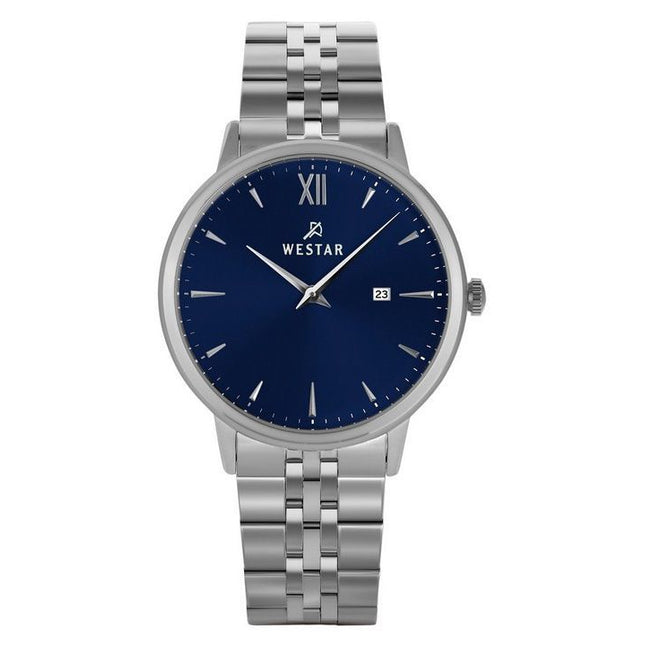 Westar Profile Stainless Steel Blue Dial Quartz 50215STN104 Mens Watch