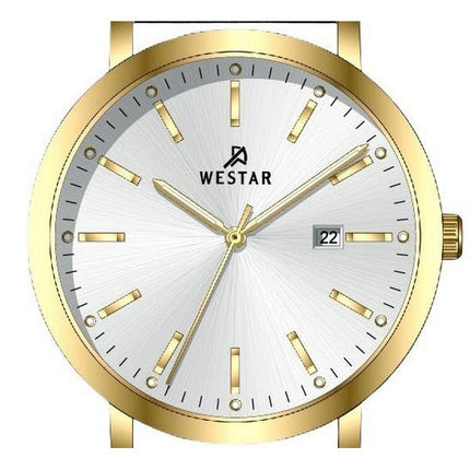 Westar Profile Leather Strap Silver Dial Quartz 50216GPN107 Men's Watch