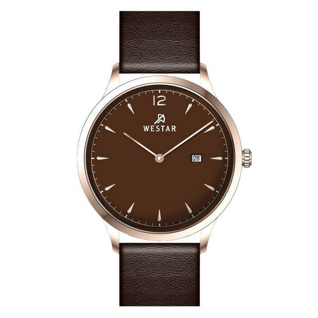 Westar Profile Leather Strap Brown Dial Quartz 50217PPN620 Mens Watch