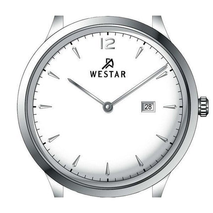 Westar Profile Leather Strap White Dial Quartz 50217STN101 Men's Watch